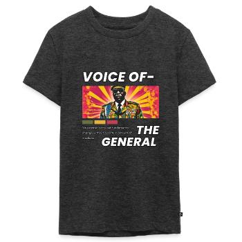 Voix du Général - T-shirt Premium bio Ado - anthracite chiné - Devant - AI Model Teenager Male light (155cm)