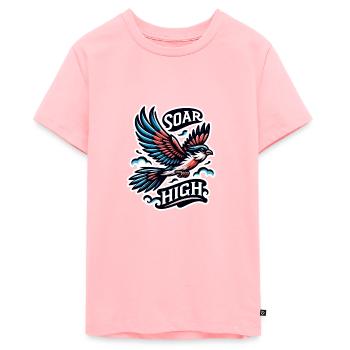 Soar High - Vogel Illustration - Teenager Premium Bio T-Shirt - Rosa - Vorne