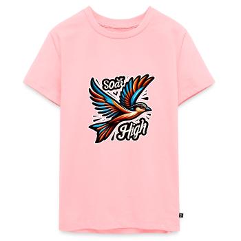 Soar High - Vogel Illustration - Teenager Premium Bio T-Shirt - Rosa - Vorne
