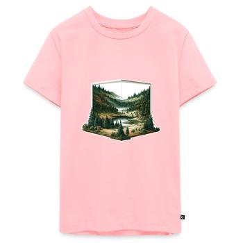 Paysage - Illustration - T-shirt Premium bio Ado - rose - Devant
