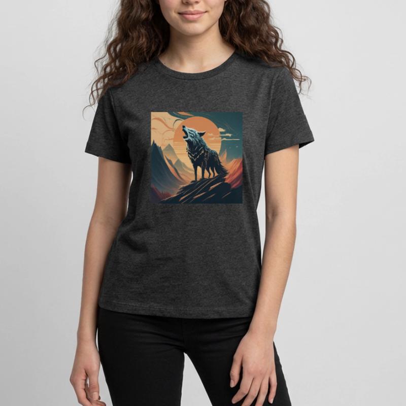 Schrei des Wolfes Teenager Premium Bio T-Shirt