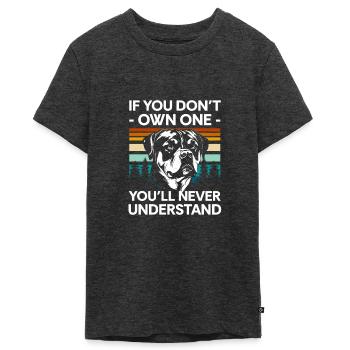 Fighting Dog Dogs Master Service Dog - Teenager Premium Organic T-Shirt - heather anthracite - Front - AI Model Teenager Male light (155cm)