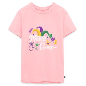 Karneval Feier Bunt - Teenager Premium Bio T-Shirt - Rosa - Vorne