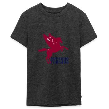Pegasus - The winged horse // URBAN STREETWEAR - Teenager Premium Organic T-Shirt - heather anthracite - Front - AI Model Teenager Male light (155cm)