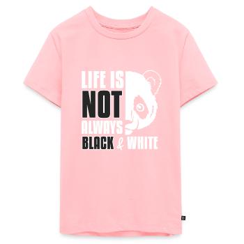 Panda Bear Do Not Live Black and White I Gift - Teenager Premium Organic T-Shirt - rose - Front