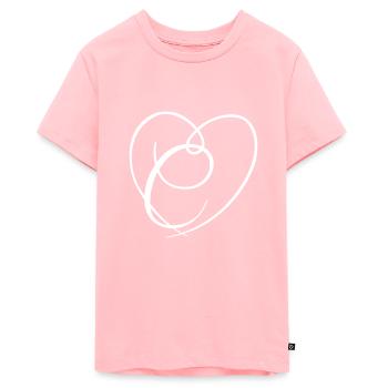 Buchstabe C Kalligrafie Herz - Teenager Premium Bio T-Shirt - Rosa - Vorne
