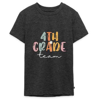 Équipe 4th Grade Squad École élémentaire - T-shirt Premium bio Ado - anthracite chiné - Devant - AI Model Teenager Male light (155cm)