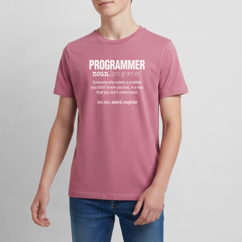 Programmer Noun Funny Software Engineer Coder Teenager Premium Bio T-Shirt