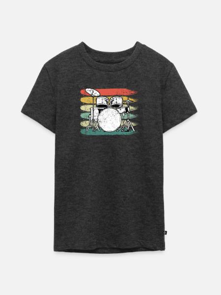 Schlagzeuger Schlagzeug - Teenager Premium Bio T-Shirt - Anthrazit meliert