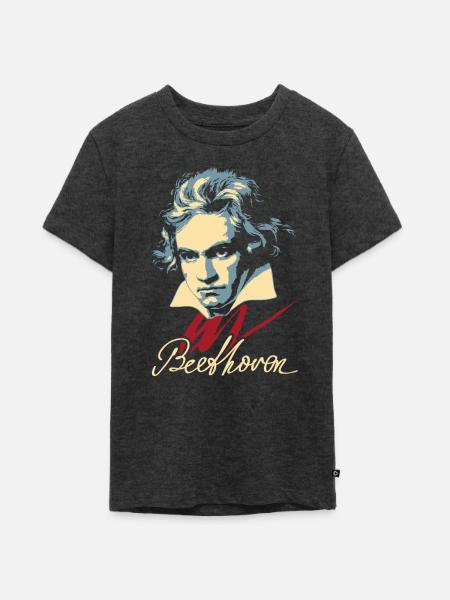 Beethoven (dunkel) - Teenager Premium Bio T-Shirt - Anthrazit meliert