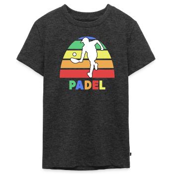 Padelspiel Padel-Tennis Spieler Spruch Training - Teenager Premium Bio T-Shirt - Anthrazit meliert - Vorne - AI Model Teenager Male light (155cm)