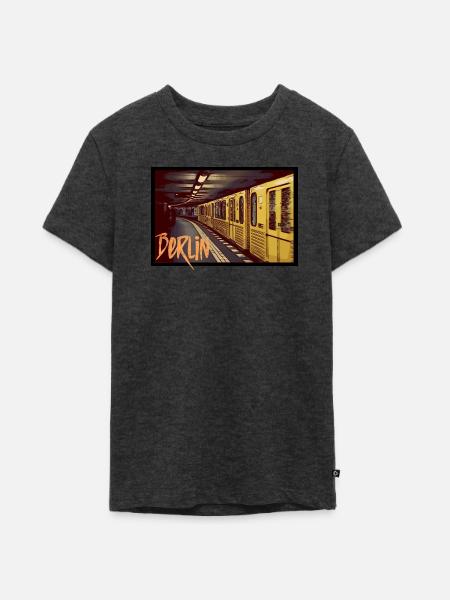 Berlin Underground - Teenager Premium Bio T-Shirt - Anthrazit meliert