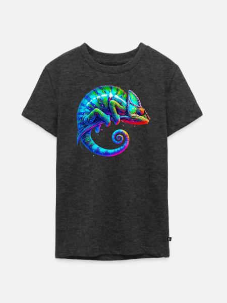 Chamäleon - Teenager Premium Bio T-Shirt - Anthrazit meliert