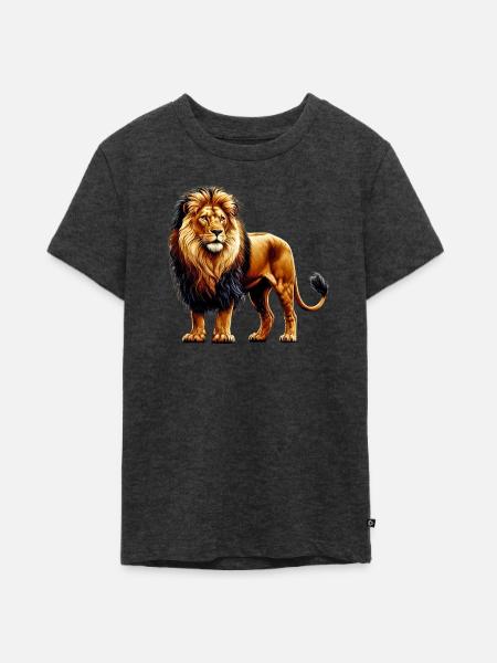Löwe - Teenager Premium Bio T-Shirt - Anthrazit meliert