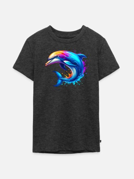 Delfin - Teenager Premium Bio T-Shirt - Anthrazit meliert