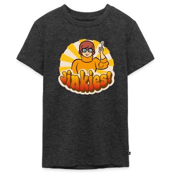 Scooby-Doo Velma Dinkley Sinkies! Motiv - Teenager Premium Bio T-Shirt - Anthrazit meliert - Vorne - AI Model Teenager Male light (155cm)