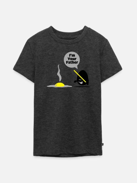 egg vader - Teenager Premium Bio T-Shirt - Anthrazit meliert