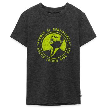 Journée Martin Luther King - T-shirt Premium bio Ado - anthracite chiné - Devant - AI Model Teenager Male light (155cm)