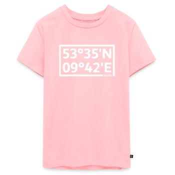 Wedel Koordinaten - Teenager Premium Bio T-Shirt - Rosa - Vorne