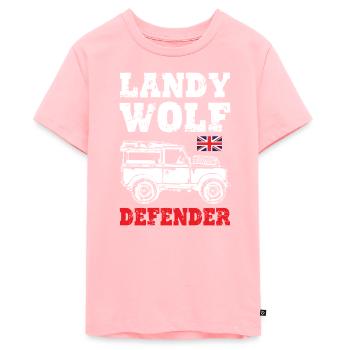 Landy Wolf Defender - Teenager Premium Bio T-Shirt - Rosa - Vorne