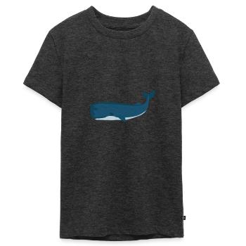 Physeter macrocephalus Pottwal Walfisch Geschenk - Teenager Premium Bio T-Shirt - Anthrazit meliert - Vorne - AI Model Teenager Male light (155cm)