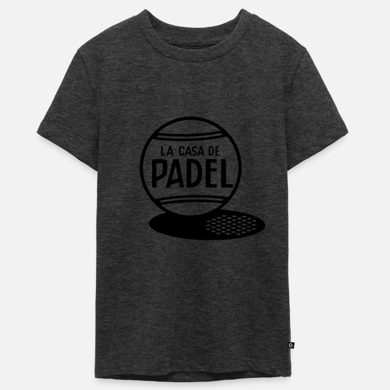 La casa de padel. Version noire - T-shirt Premium bio Ado - anthracite chiné
