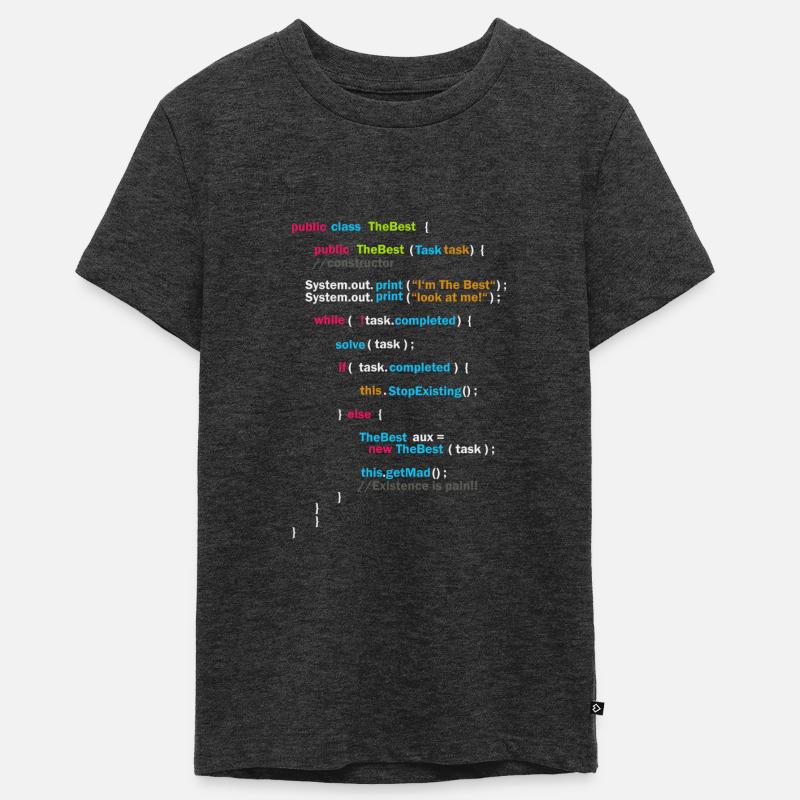 Program Code - The Best | Code - Teenager Premium Organic T-Shirt - heather anthracite