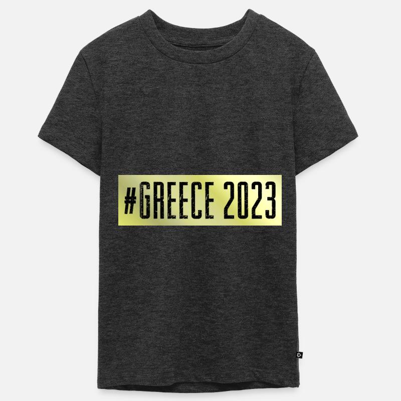 Grèce 2023 - T-shirt Premium bio Ado - anthracite chiné