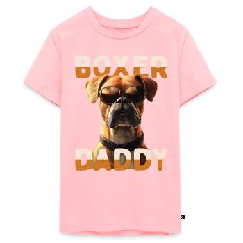 Allemand Boxer Papa Chien Papa Fête des Pères Boxer Papa - T-shirt Premium bio Ado - rose - Devant
