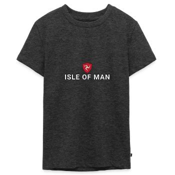 Isle Of Man - Teenager Premium Organic T-Shirt - heather anthracite - Front - AI Model Teenager Male light (155cm)