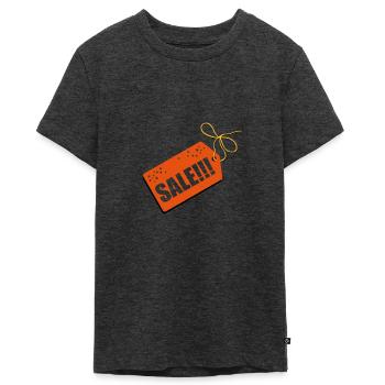 SALE - Teenager Premium Organic T-Shirt - heather anthracite - Front - AI Model Teenager Male light (155cm)
