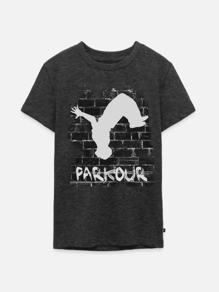 Parkour - Teenager Premium Bio T-Shirt - Anthrazit meliert