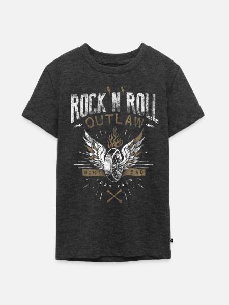 Rock & Roll Outlaw - Teenager Premium Bio T-Shirt - Anthrazit meliert