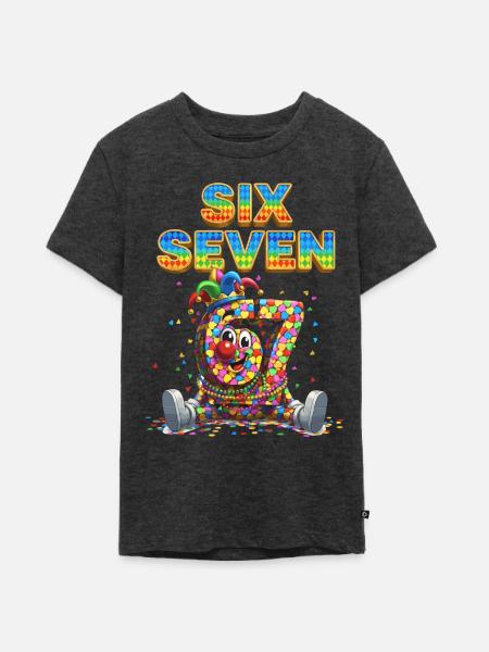 67 six seven Karneval Süß Geschenk - Teenager Premium Bio T-Shirt - Anthrazit meliert