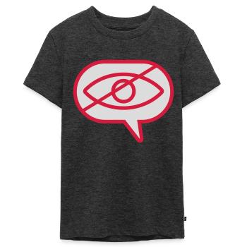 Ne pas voir l’œil visuel - T-shirt Premium bio Ado - anthracite chiné - Devant - AI Model Teenager Male light (155cm)