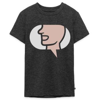 Quatschen einfaches Symbol Sprechblase - Teenager Premium Bio T-Shirt - Anthrazit meliert - Vorne - AI Model Teenager Male light (155cm)