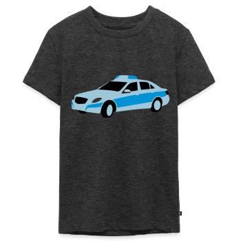 polizei - Teenager Premium Bio T-Shirt - Anthrazit meliert - Vorne - AI Model Teenager Male light (155cm)