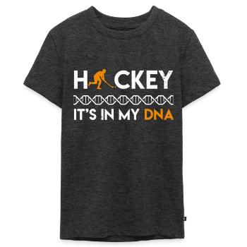 THEN field field hockey gift field field hockey player gifts - Teenager Premium Organic T-Shirt - heather anthracite - Front - AI Model Teenager Male light (155cm)