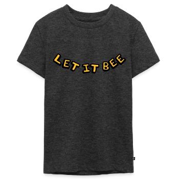 Let It Bee Imker Logo - Teenager Premium Bio T-Shirt - Anthrazit meliert - Vorne - AI Model Teenager Male light (155cm)