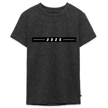 2025 Linie - Teenager Premium Bio T-Shirt - Anthrazit meliert - Vorne - AI Model Teenager Male light (155cm)
