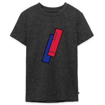 rectangles - T-shirt Premium bio Ado - anthracite chiné - Devant - AI Model Teenager Male light (155cm)