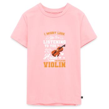 Violine Instrument Klassik Streichinstrument - Teenager Premium Bio T-Shirt - Rosa - Vorne
