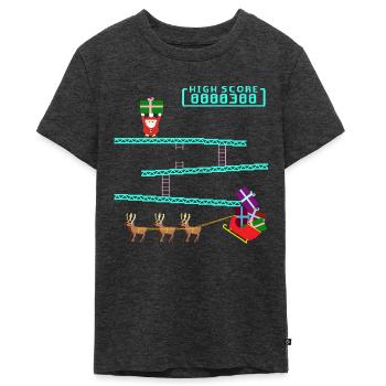 Santa Kong - Teenager Premium Bio T-Shirt - Anthrazit meliert - Vorne - AI Model Teenager Male light (155cm)
