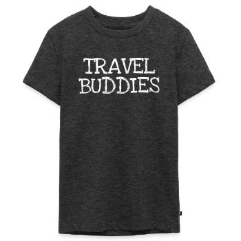 Travel Buddies - Teenager Premium Bio T-Shirt - Anthrazit meliert - Vorne - AI Model Teenager Male light (155cm)