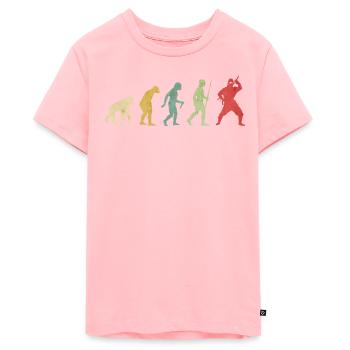 Ninja Pose Evolution - Teenager Premium Bio T-Shirt - Rosa - Vorne