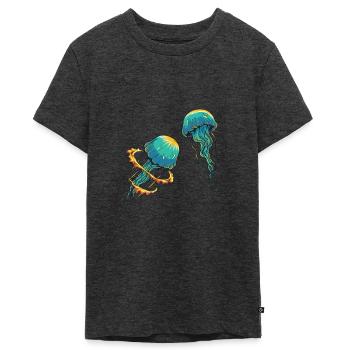 Méduse Méduses Pêche Femmes Cadeau enfants - T-shirt Premium bio Ado - anthracite chiné - Devant - AI Model Teenager Male light (155cm)