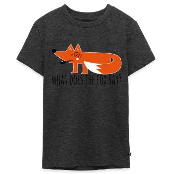 Lustige Hipster Swag Trendy comic cartoon fuchs - Teenager Premium Bio T-Shirt - Anthrazit meliert - Vorne - AI Model Teenager Male light (155cm)