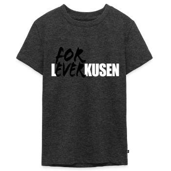 For Ever Leverkusen - Ich mag Leverkusen - Teenager Premium Bio T-Shirt - Anthrazit meliert - Vorne - AI Model Teenager Male light (155cm)