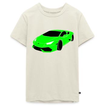 Lambo Sportwagen - Teenager Premium Bio T-Shirt - Naturweiß - Vorne - AI Model Teenager Male light (155cm)