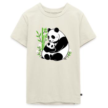 Panda tenderness - Teenager Premium Organic T-Shirt - off white - Front - AI Model Teenager Male light (155cm)